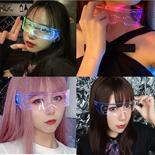 Led Glasses 7 Colors & 5 Modes, Rectangular, Retro, Multicolour (7 - product photo 3