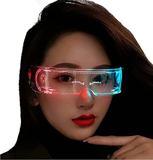 Led Glasses 7 Colors & 5 Modes, Rectangular, Retro, Multicolour (7 - product photo 1