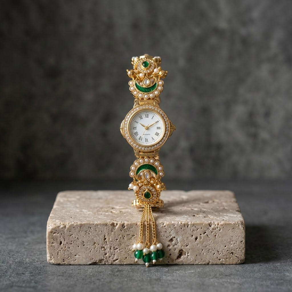 Boho Gold-Plated Tassel Bracelet Watch