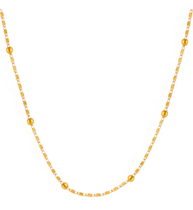 Womens Artificial ballchain necklace long length in metal F9 quality - product photo 1