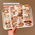 Blubby 14 Pcs Cute Cartoon Hair Clips Set for Girls & Kids Hair Pin (Brown) - product photo 1