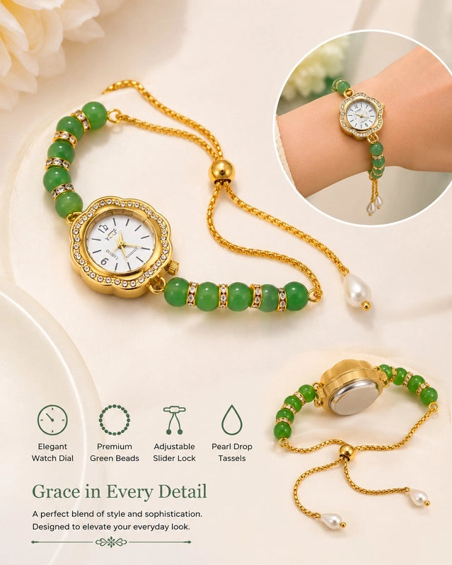 Boho Statement Jewelry Watch - Women Vintage Gold Plated Tassel Bracelet | - product photo 2